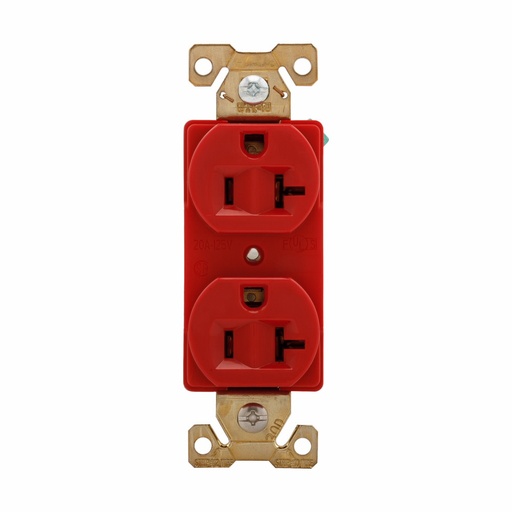 [4505352RD] TOMA DOBLE INDUSTRIAL 2P 3H 20A 125V NEMA 5-20R ROJO AH5352RD