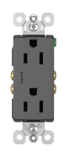 [D02885TRBK] TOMA DOBLE RESIDENCIAL TR 2P 3H 15A 125V NEGRO RADIANT 885TRBK