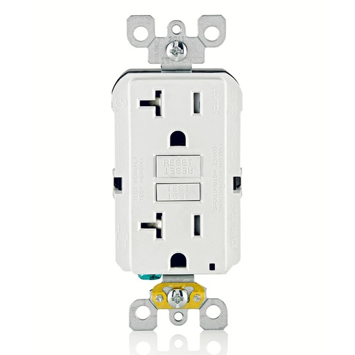 [LEVGFTR2-W] TOMA DOBLE RESI GFCI TR 2P 3H 20A 125V NEMA 5-20R BLANCO GFTR2-W