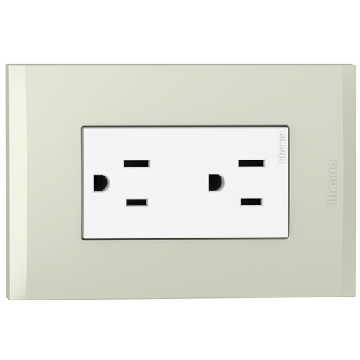 [2132228CH] TOMA DOBLE TR 2P 3H 15A 125V NEMA 5-15R CHAMPAGNE NOBILE AF2228TREBCH