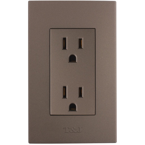 [E028031] TOMA DOBLE TR 2P 3H 15A 125V NEMA 5-15R NEGRO T&J 8031-BK