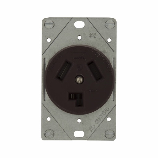 [45038B] TOMA EMPOTRAR ENTRADA RECTA 3P 3H 30A 125/250V NEMA 10-30R 38B-BOX