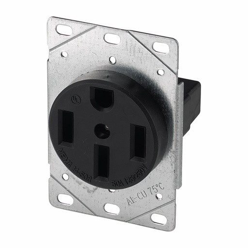 [4501258SP] TOMA EMPOTRAR ENTRADA RECTA 3P 4H 50A 125/250V NEMA 14-50R AH1258BK-F