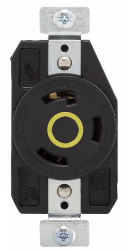 [450CL520R] TOMA EMPOTRAR MEDIA VUELTA 2P 3H 20A 125V L5-20R AMARILLO  AHCL520R
