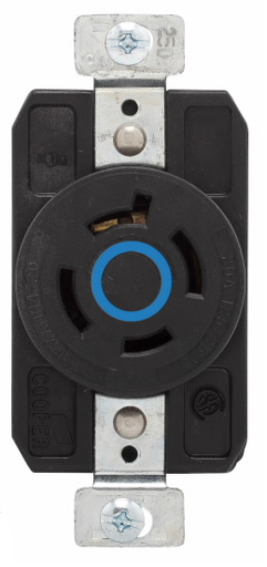 [450CL620R] TOMA EMPOTRAR MEDIA VUELTA 2P 3H 20A 250V NEMA L6-20R AZUL AHCL620R