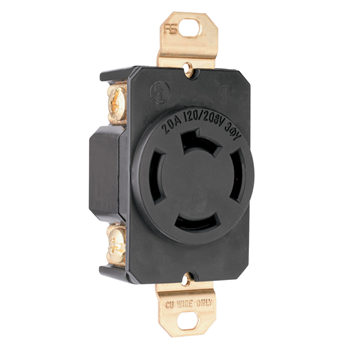 [D067410] TOMA EMPOTRAR MEDIA VUELTA 3F 3P 4H 20A 120/208V NO NEMA P&S 7410