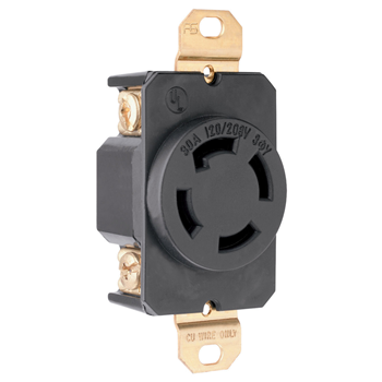 [D063430] TOMA EMPOTRAR MEDIA VUELTA 3F 4P 4H 30A 120/208V NO NEMA P&S 3430
