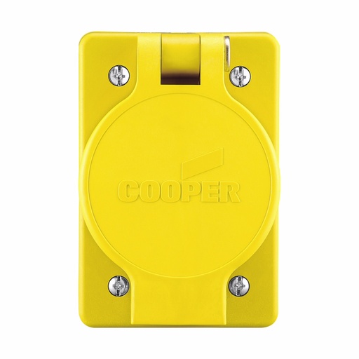[45060W47] TOMA EMPOTRAR WATERTIGH 2P 3H 15A 125V NEMA 5-15R IP67 AMARILLO 60W47