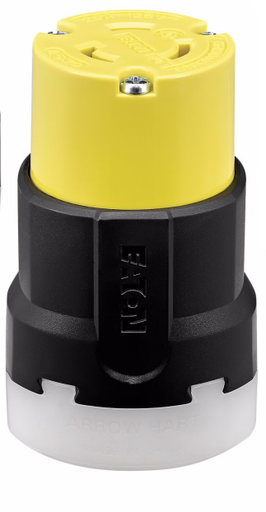 [450CL530C] TOMA EXTENSION MEDIA VUELTA 2P 3H 30A 125V L5-30R AMARILLO AHCL530C