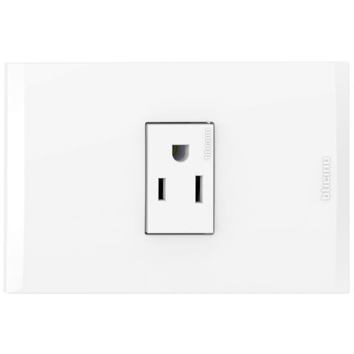 [2132135EB] TOMA SENCILLO 2P 3H 15A 125V NEMA 5-15R BLANCO NOBILE AF2135EB