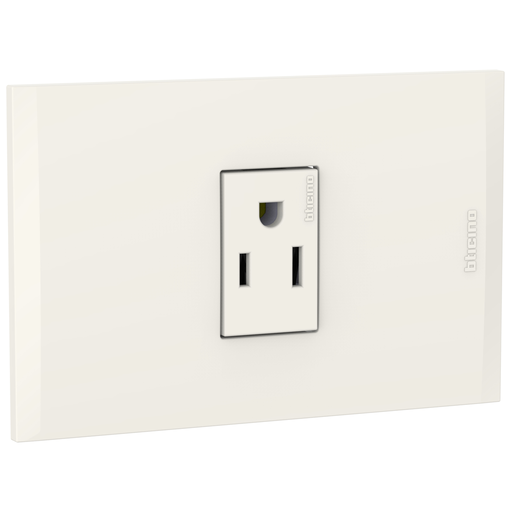 [2132135EM] TOMA SENCILLO 2P 3H 15A 125V NEMA 5-15R MARFIL NOBILE  AF2135EM