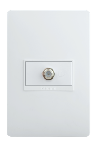[223PU1152] TOMA SENCILLO COAXIAL TV BLANCO LUZICA PU1152