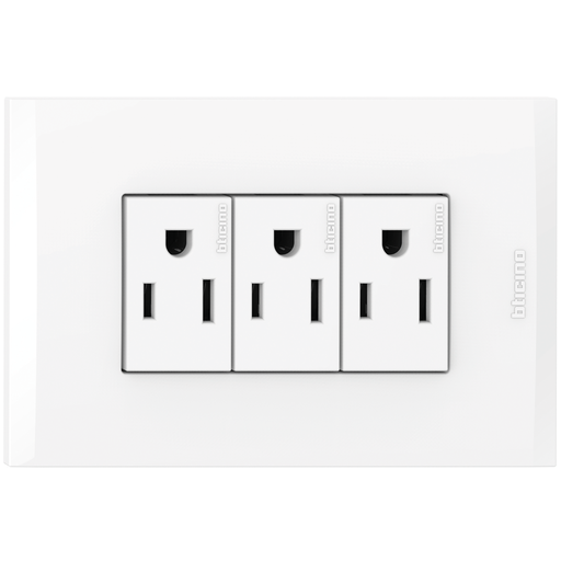 [2132335EB] TOMA TRIPLE 2P 3H 15A 125V NEMA 5-15R BLANCO NOBILE AF2335EB
