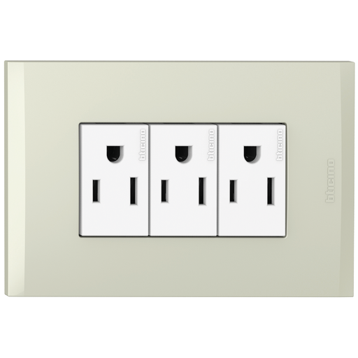 [2132335CH] TOMA TRIPLE 2P 3H 15A 125V NEMA 5-15R CHAMPAGNE NOBILE AF2335EBCH