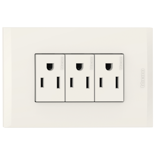 [2132335EM] TOMA TRIPLE 2P 3H 15A 125V NEMA 5-15R MARFIL NOBILE AF2335EM